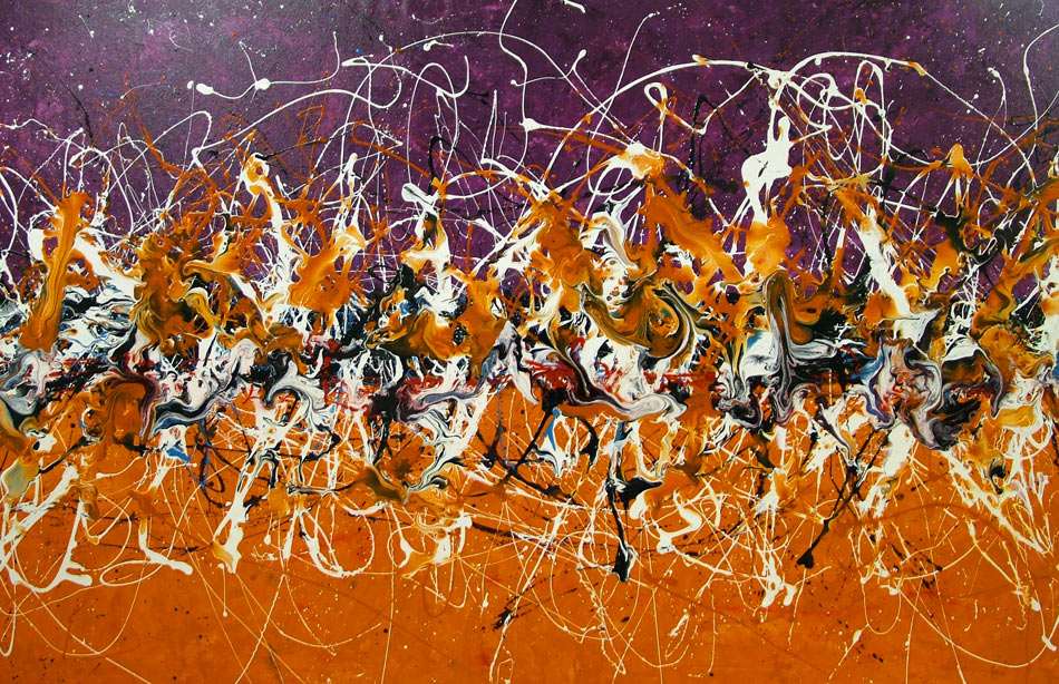 Abstract Art Orange and Purple Abstract Art Perpetual Burn