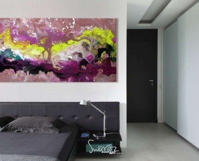 long art in a bedroom