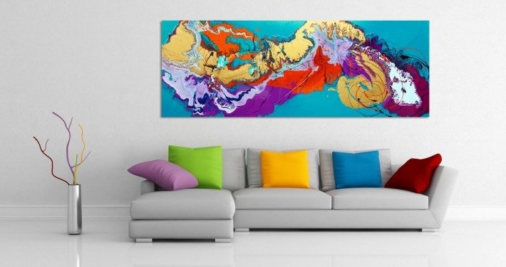 colourful cuchion covers on a sofa