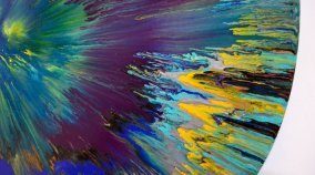 Blue and purple paint