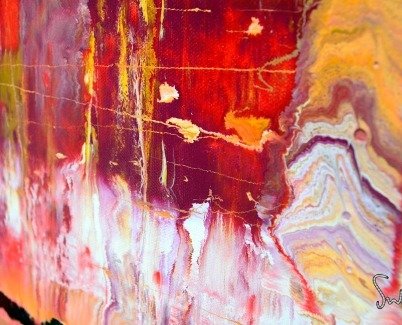 red and orange paints on canvas