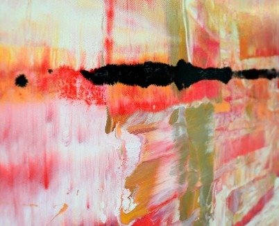 side on view of abstract painting