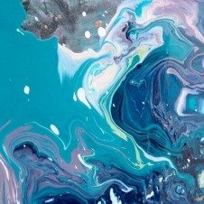 Long blue and green painting (2) Long blue and green painting