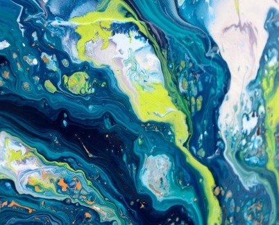 Long blue and green painting (3) Long blue and green painting