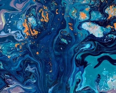 macro shot of these swirling blu and green paints macro shot of these swirling blue and green paints