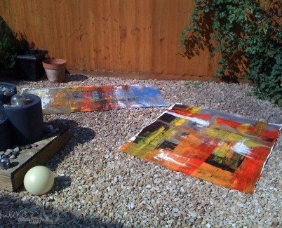 Doing two paintings in my back garden 2010