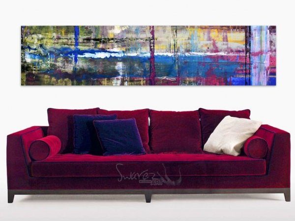Modern sofa and art
