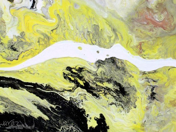 Mustard yellow and black painting (4) Mustard yellow paint mixed with white