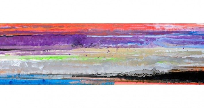 Abstract striped painting called Heavens Above