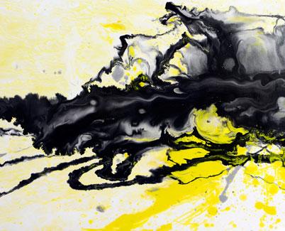 Sunny Side Up yellow and black painting