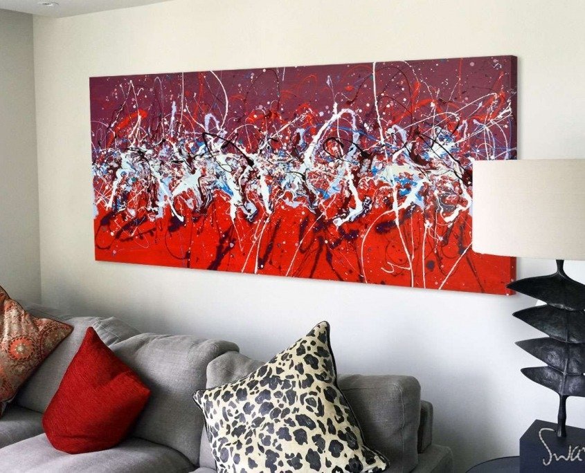 red splash and drip painting