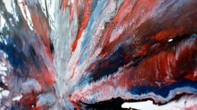 Red white and blue contemporary art painting