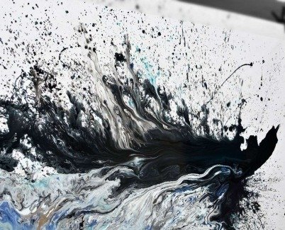 Black fluid painting
