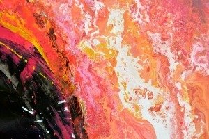 Lava flows made from paint