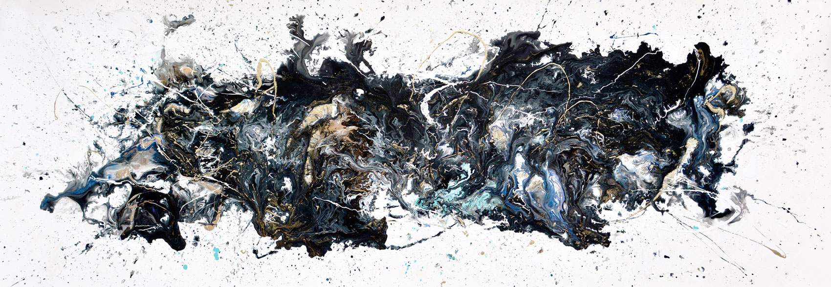 large black and white abstract painting