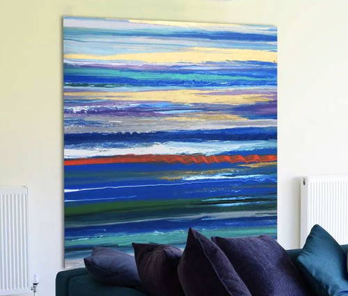 blue-striped-painting