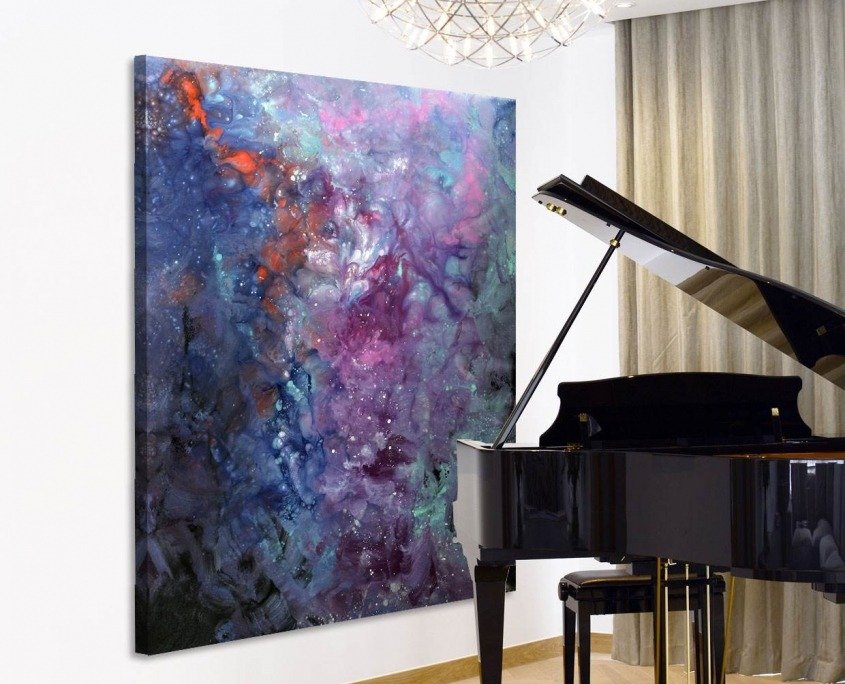 Contemporary artwork called Andromeda by piano