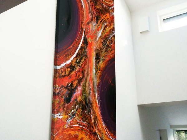 tall painting in double height space