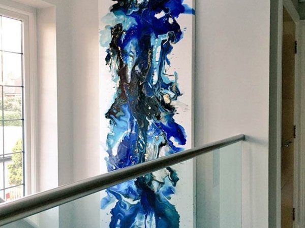 Tall-blue-painting-in-a-stairwell