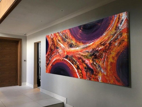 large orange and purple painting