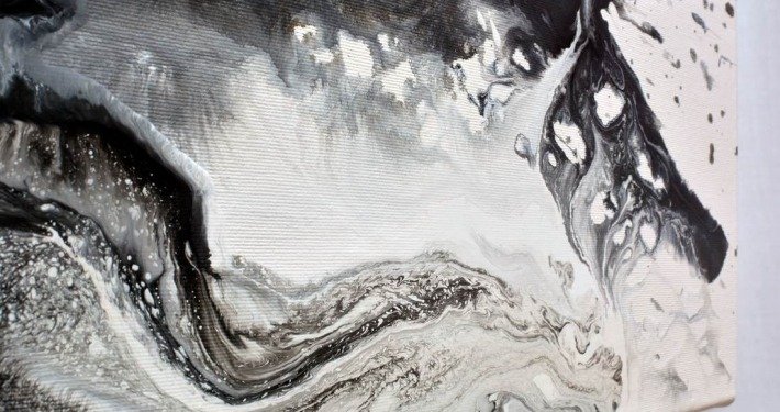 white paint on canvas