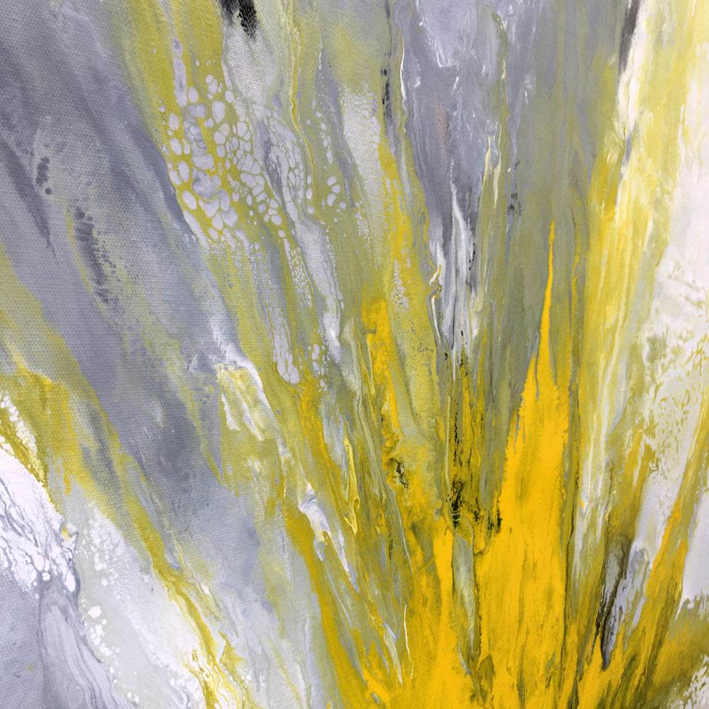 grey and yellow abstract art