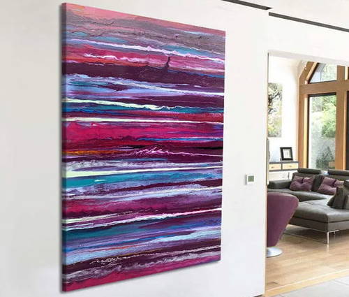 pink-and-purple-abstract-art-on-a-wall