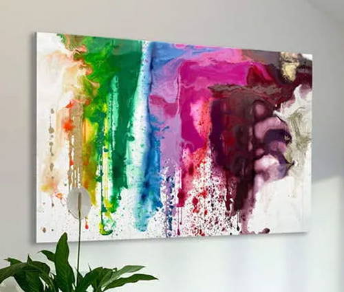 colourful-art-above-console-table