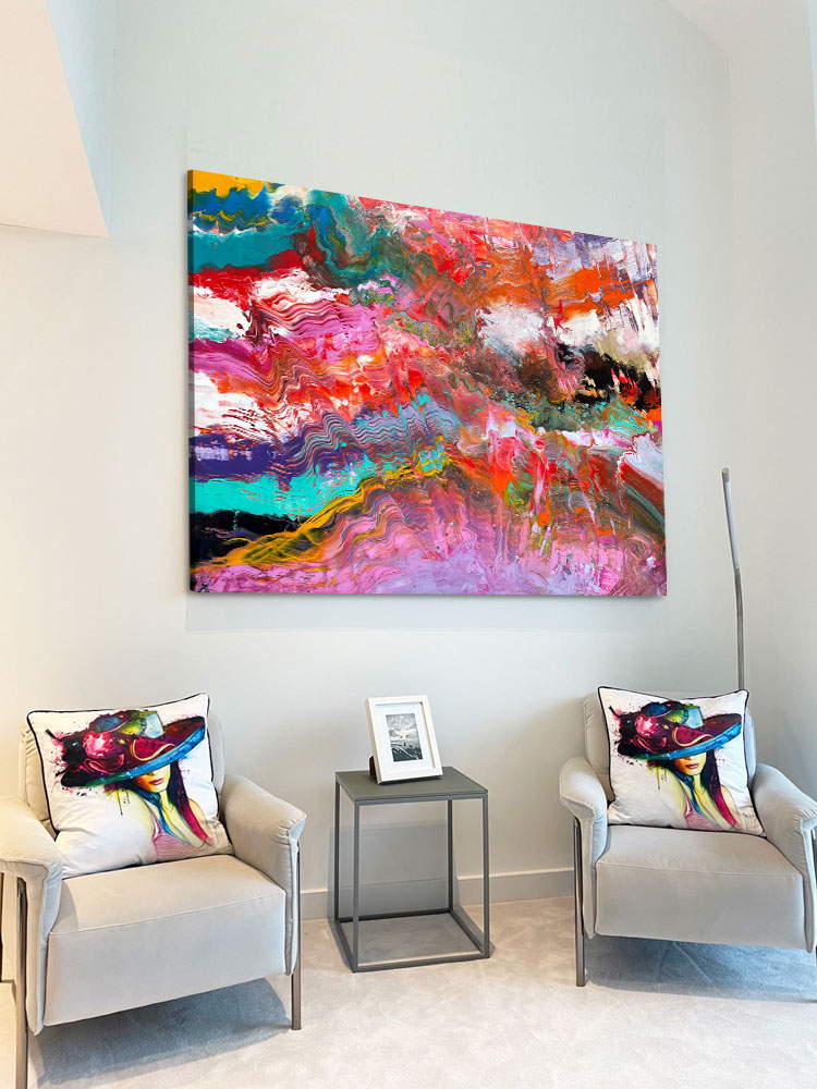 Big Multi-coloured Modern Art Painting Full Of Uplifting Colours