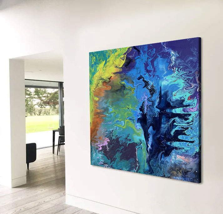 blue contemporary painting