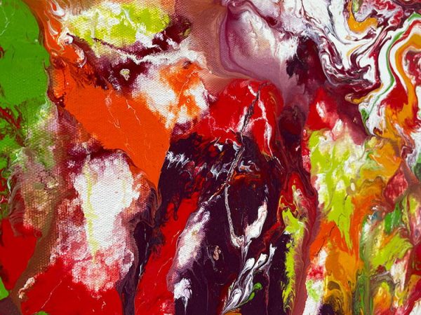 details of paint shapes on canvas