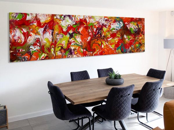 original orange art and dining table