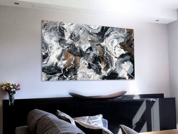 Black-and-white-abstract-art-in-a-living-room