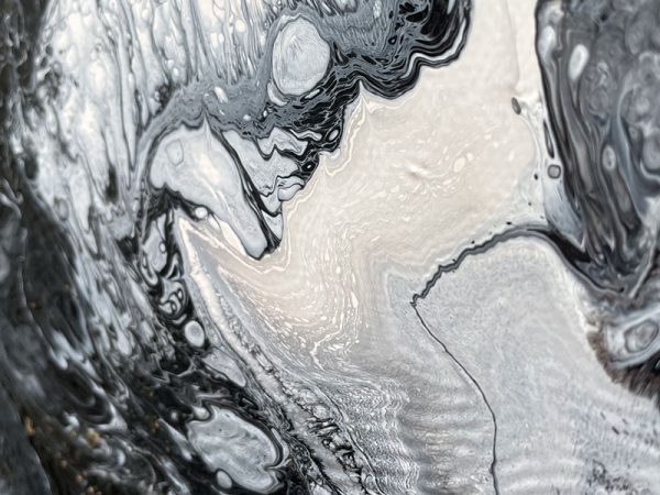 black and white paints on canvas