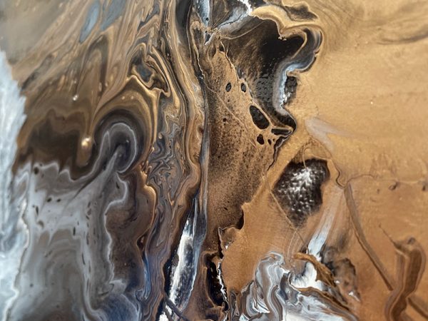 copper paint on canvas