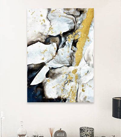 black and gold abstract print