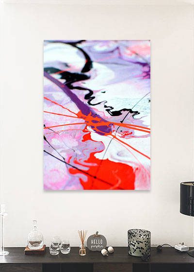 pink and red art print