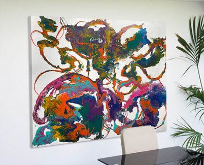 big multi color abstract painting