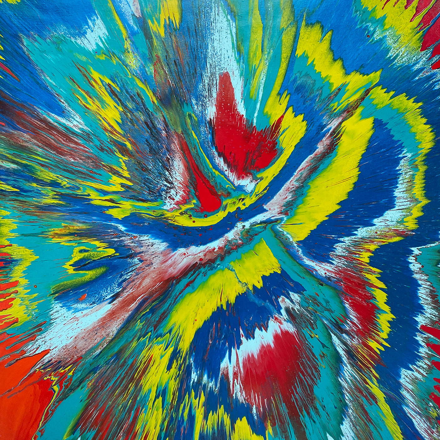 multi colored spin art