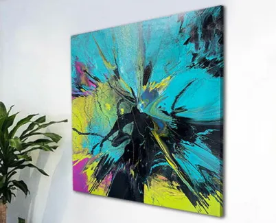 turquoise and black art