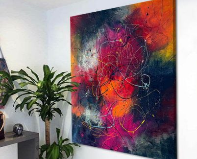 red orange and black painting