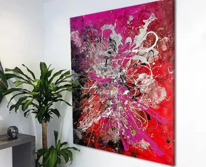 red and pink modern art