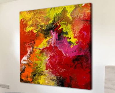 orange and red abstract painting