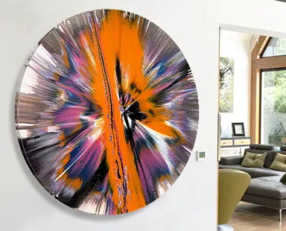 purple and orange abstract art