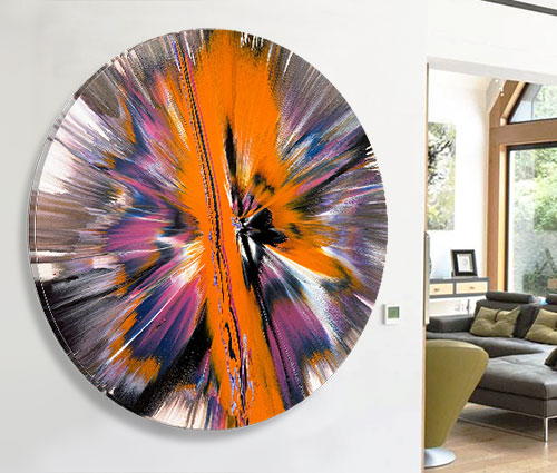 purple and orange abstract art