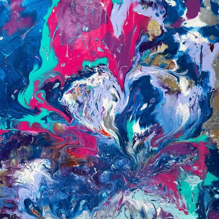 blue and pink fluid art painting