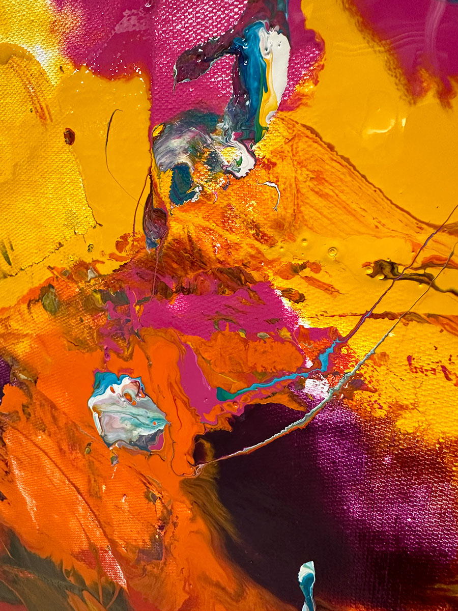 orange and pink paints on canvas orange and pink paints on canvas