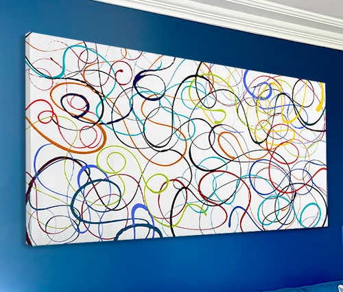 multi color swirls and loops art