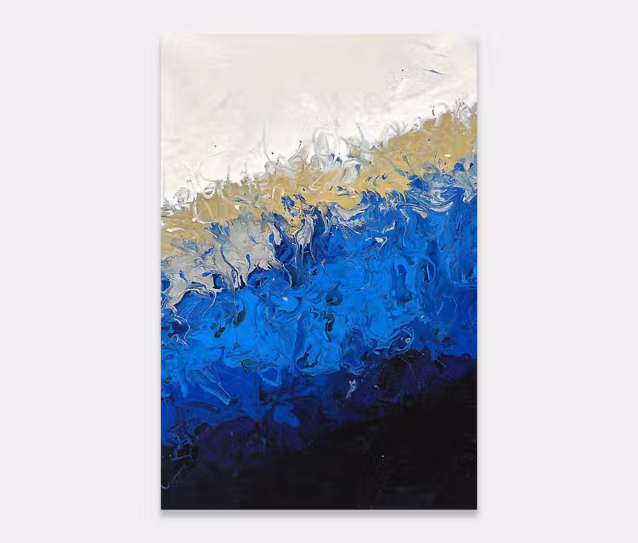 blue and black abstract painting