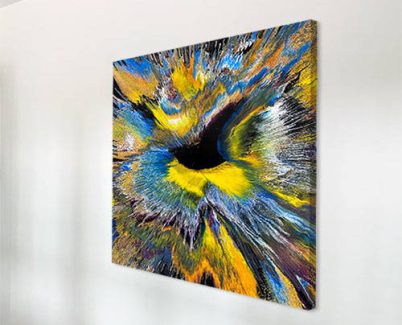 blue and yellow abstract painting